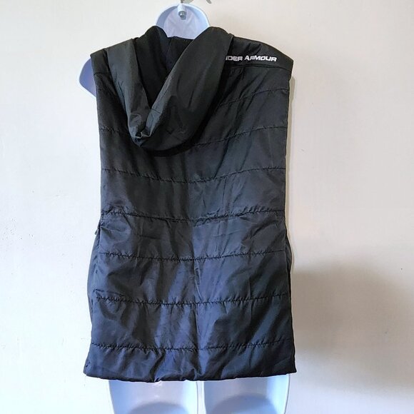 Under Armour ColdGear Black Hooded Puffer Vest, Size Large, New Without Tags - Picture 8 of 16